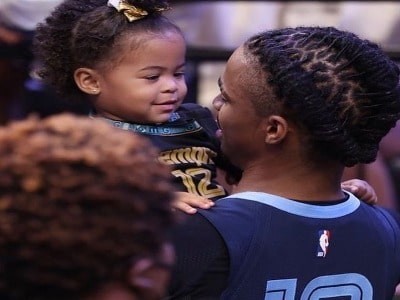 Picture of Kaari Jaidyn Mortan with her father Ja Morant was posted by Morant on his Instagram.